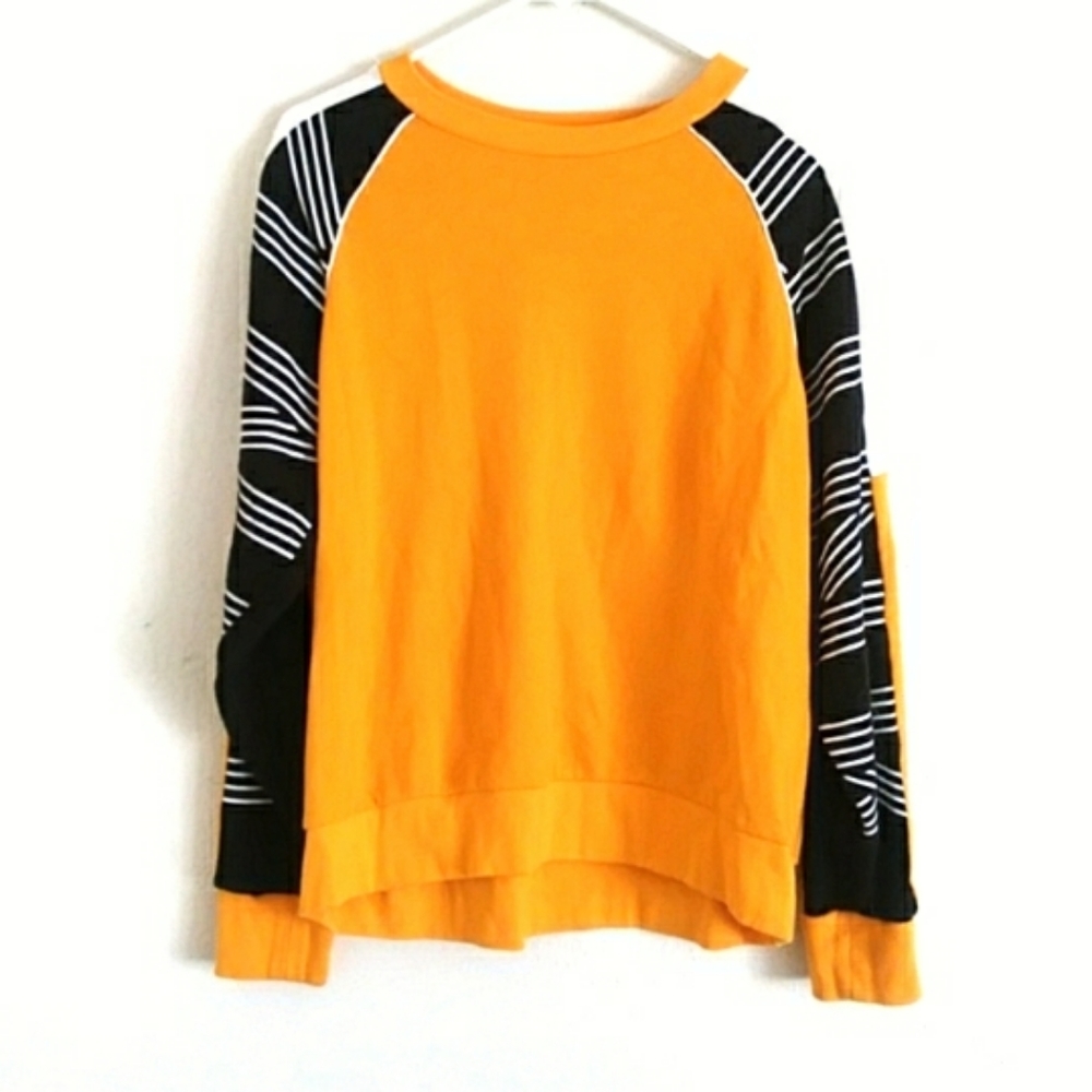 PINK Victoria's Secret Orange & Black Raglan Sweatshirt
